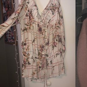 floral off the shoulder floral top